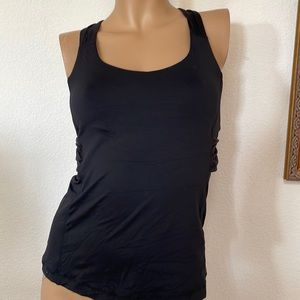 Lululemon Black Shirred Back Tank Top Yoga Gym Workout 6